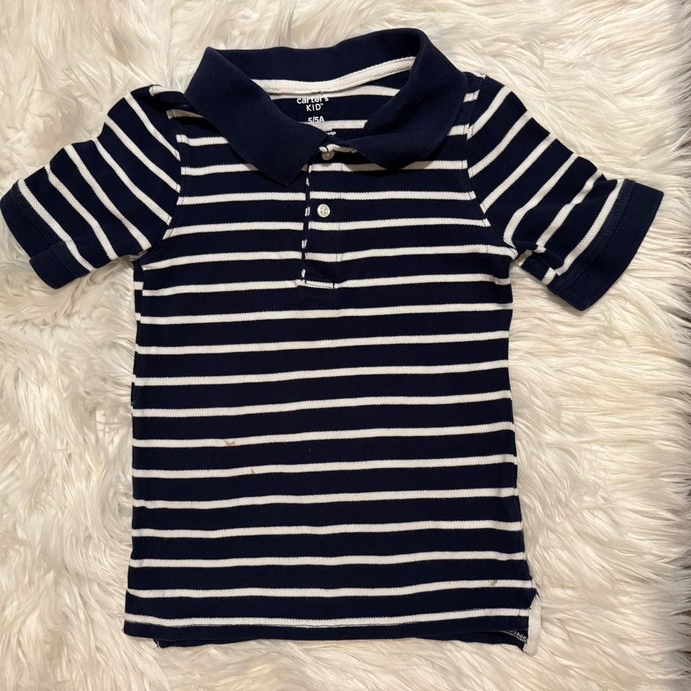 Carter’s‎ Boys Classic Navy Striped Polo Shirt Size 5